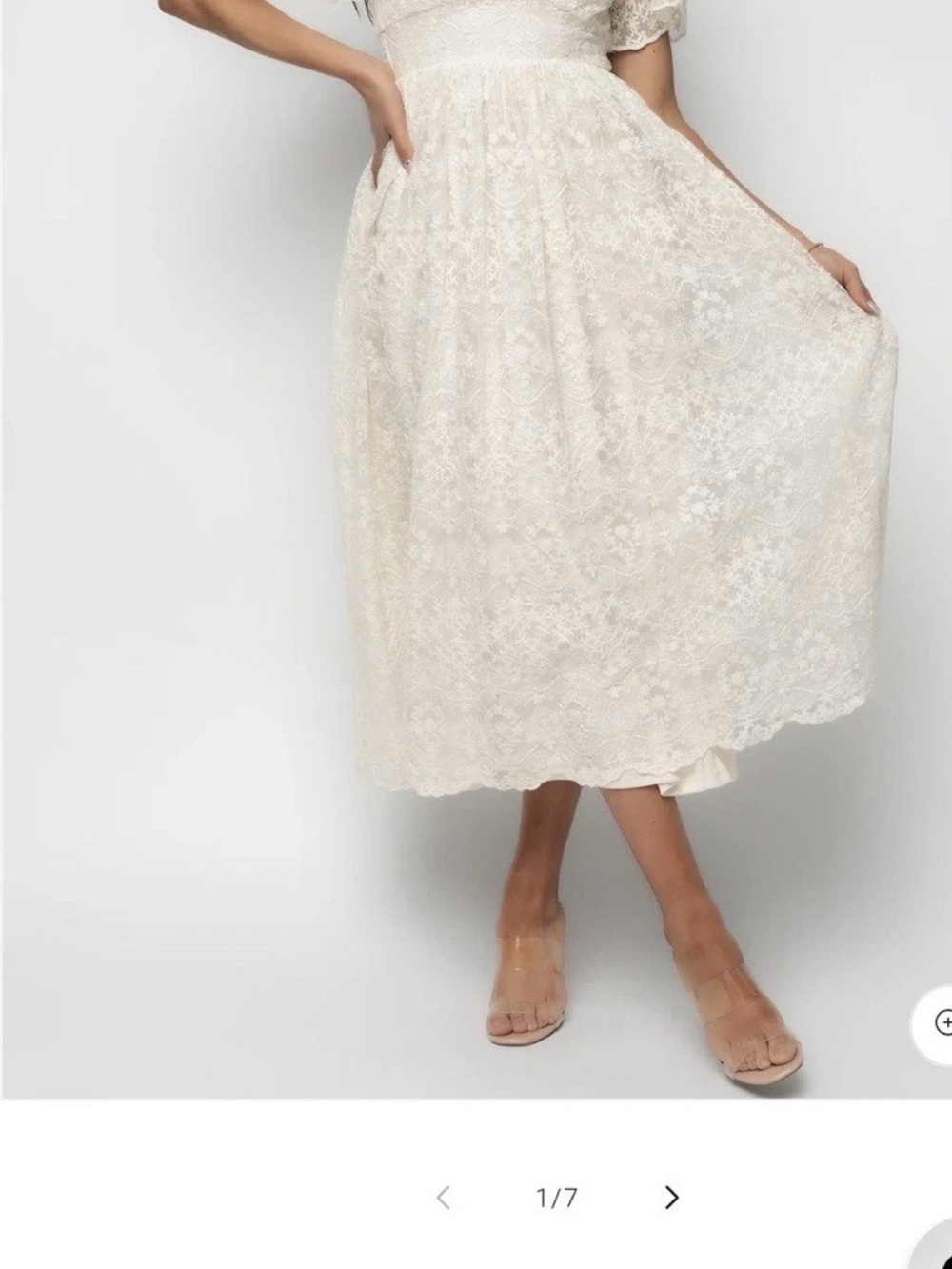 Baltic Born Cream Lace Midi Skirt